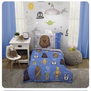 New Star Wars Boys Toddler Crib Bedding Set Chewbacca Youth Comforter Sheet NIP